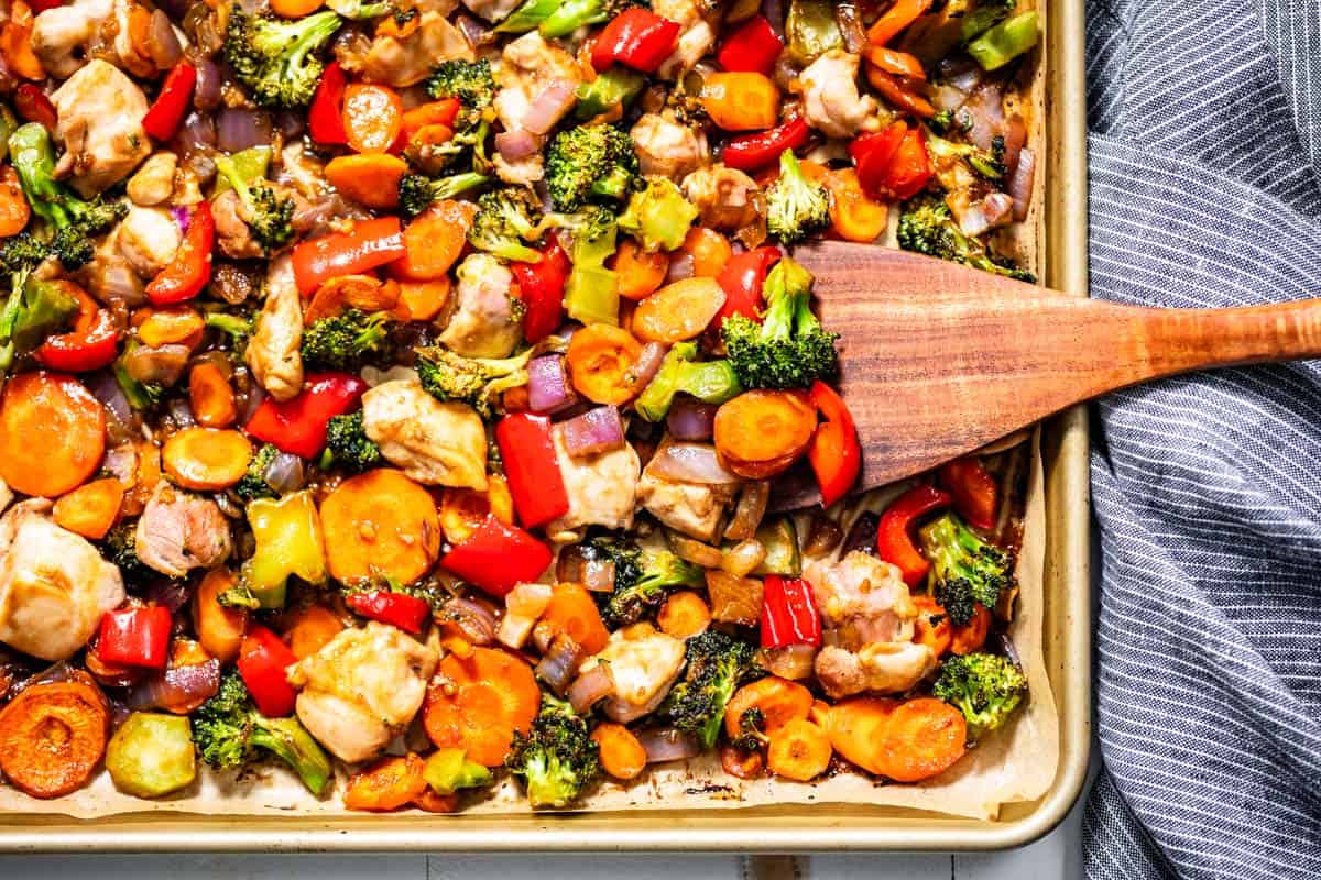 Easy 30-Minute Sheet Pan Honey Garlic Chicken & Veggies